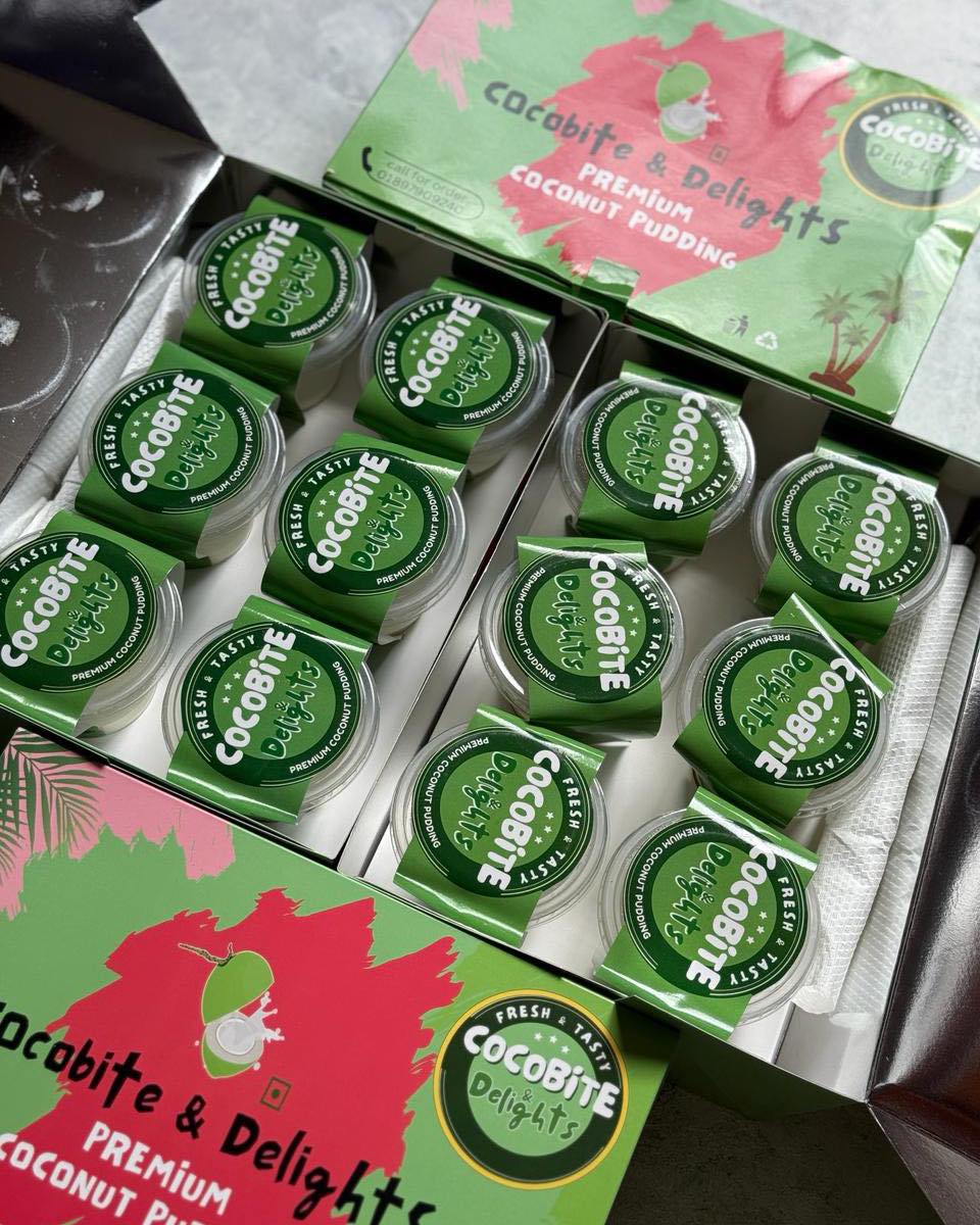 Cocobite pudding box packaging