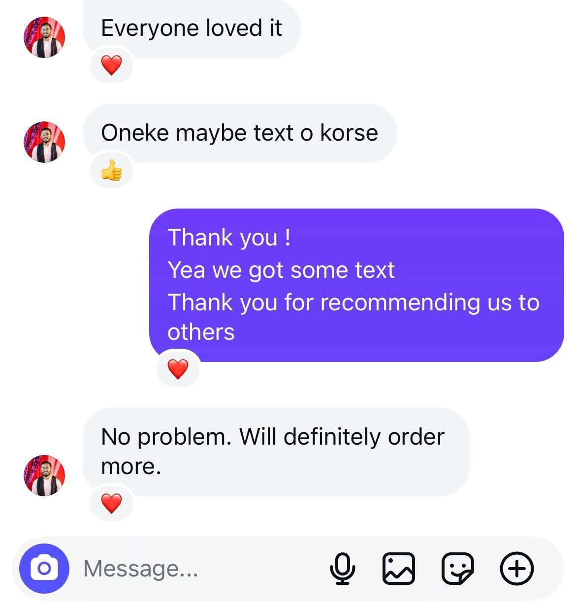 Customer review screenshot